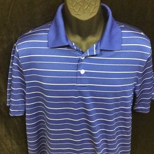 Champion Golf blue striped golf shirt